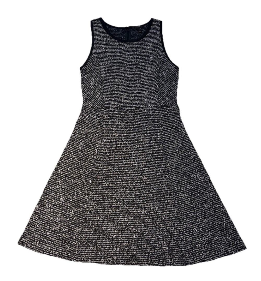 J. Crew Tweed Sleeveless Dress Woman’s Size 2 Black Gray Work Casual Midi Summer